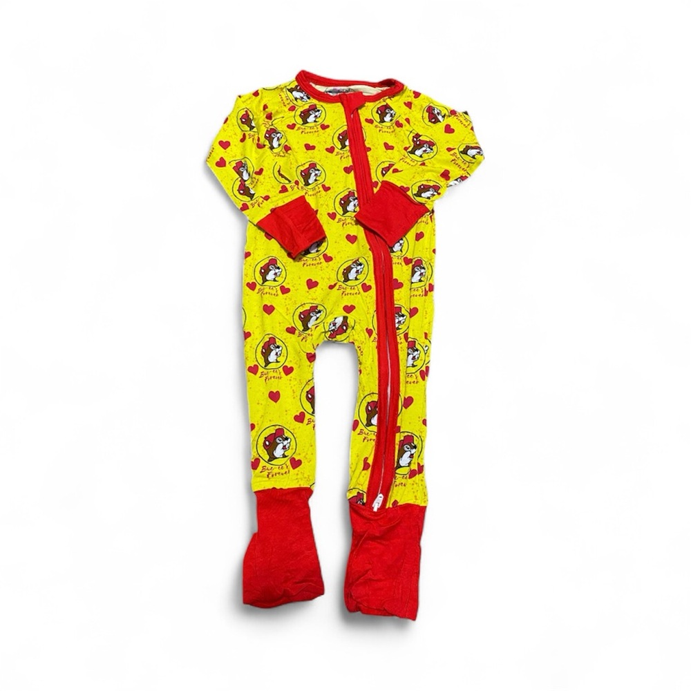 Vibrant Yellow and Red Kids Pajama Footies